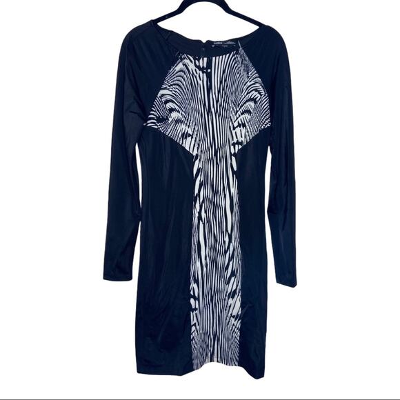 Bebe Addiction Abstract Long Sleeve Bodycon Dress Women's Size Medium - Picture 10 of 10